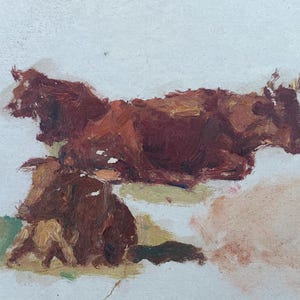 Paisagem rural Impressionismo Pintura a óleo antiga Arte soviética original Artista ucraniano Sokolovsky G. 14-23 anos 70