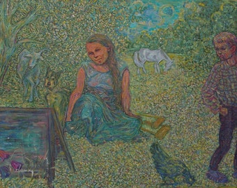 Sowjetische Kinder-portraits Antik ölgemälde original Sozialistischen Realismus sowjetischer Kunst-Ukrainische Künstler 80-120