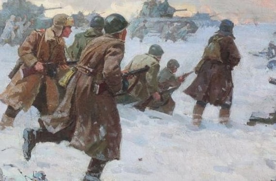 戦争画大祖国戦争オリジナルの油絵ソビエト芸術ウクライナの芸術家