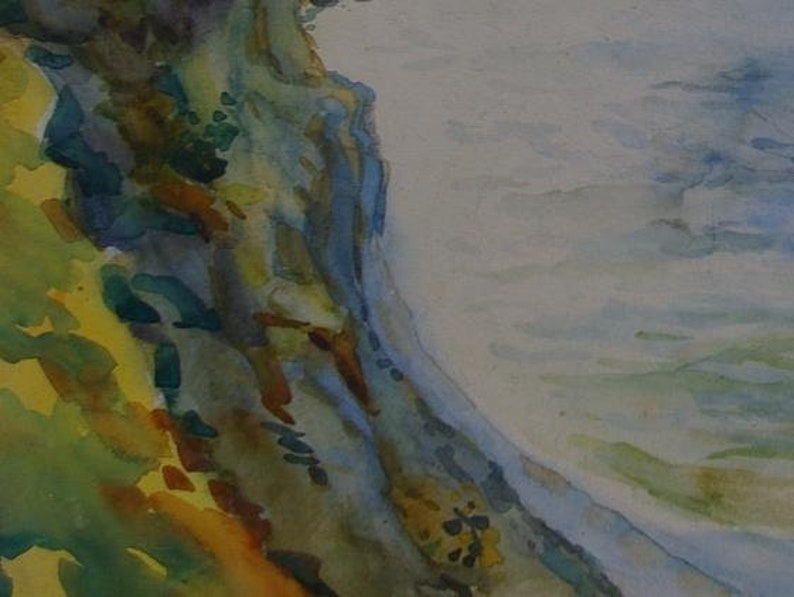 Landscape painting Impressionism River painting landscape Antique oil painting original Soviet art Ukrainian artist 36-48