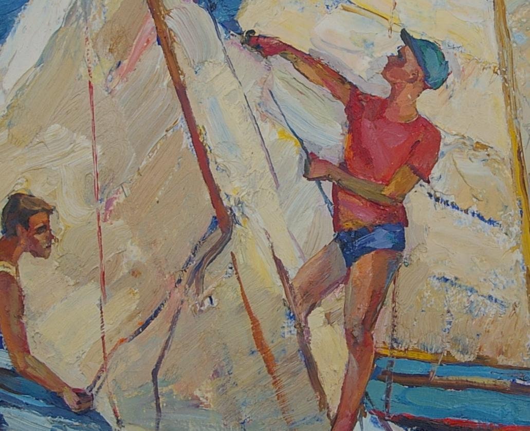 Soviet sports Antique oil painting original Socialist realism | Etsy
