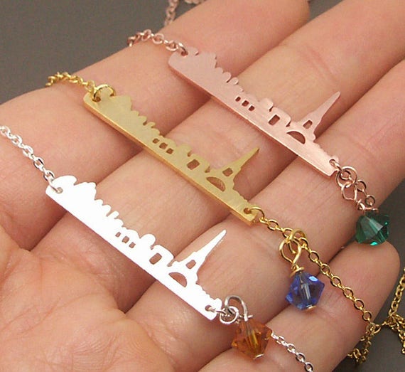 Travel Bracelet Sterling Silver Paris Skyline Bracelet For Women Travel Jewelry Silver Bracelet Paris Jewelry Skyline Bracelet
