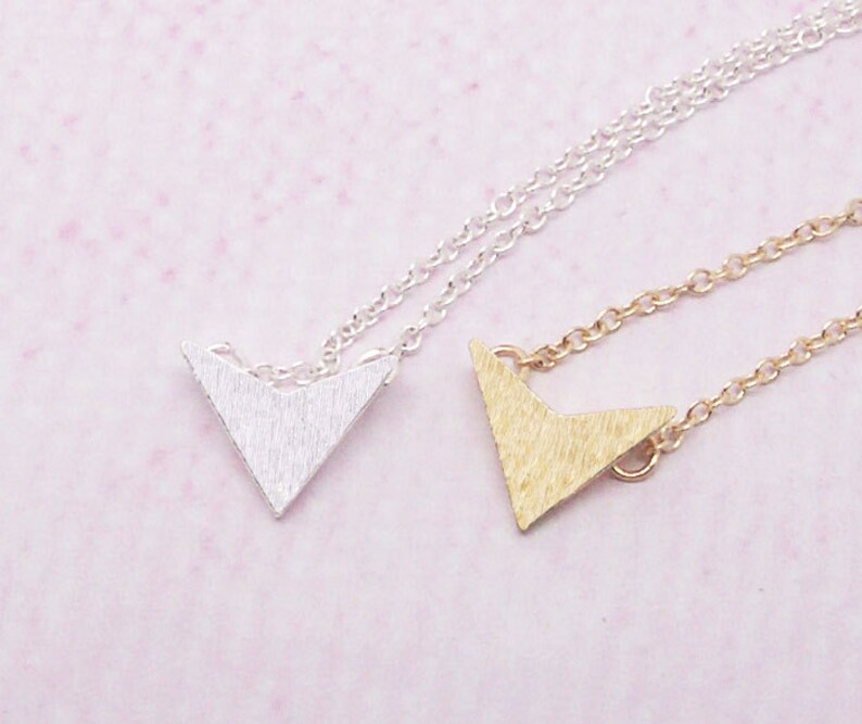 Graduation Necklace Dainty Chevron Necklace in GoldSilver Bridesmaid Necklace NB529 Anniversary Necklace Everyday Necklace V Necklace
