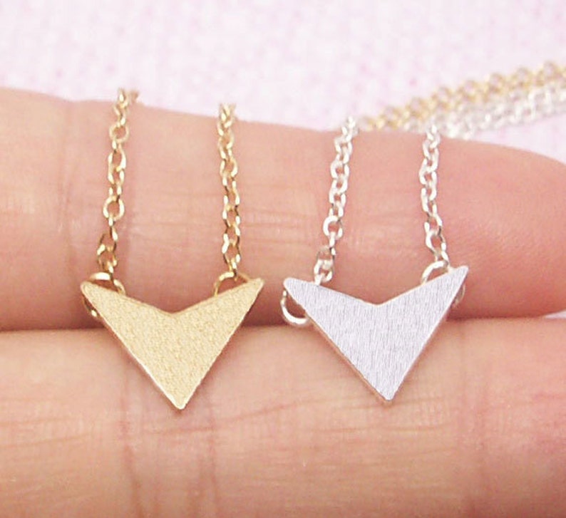 Graduation Necklace Dainty Chevron Necklace in GoldSilver Bridesmaid Necklace NB529 Anniversary Necklace Everyday Necklace V Necklace