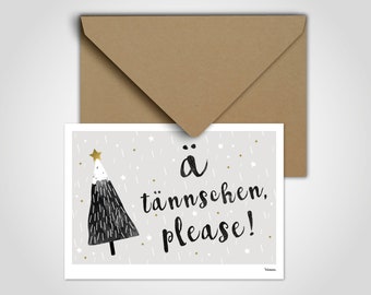 Happy Snow / Weihnachtskarte Grußkarte Karte Weihnachten | Etsy