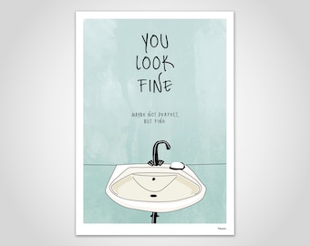 banum Mirror — poster bathroom, picture motivation, poster self-confidence, poster saying, poster girl women, poster mirror bathroom