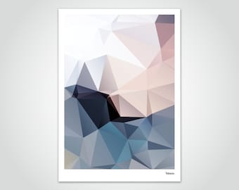 banum Spring N1 — Poster Lowpoly, Poster Polygram gelb blau rosa, Kunstdruck Frühling, Poster Blumen, Poster Frauen, Deko Wohnen Geschenk