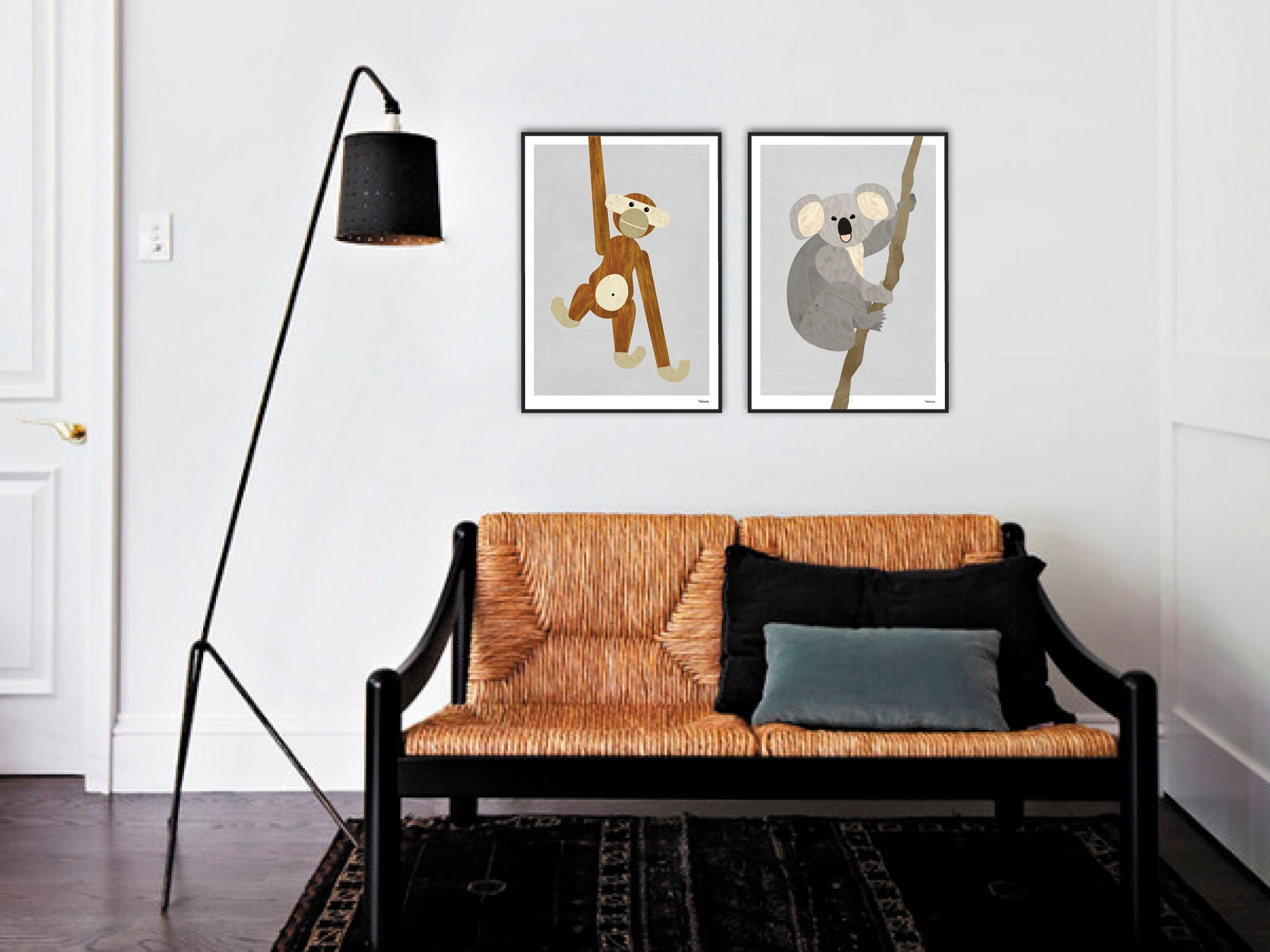 Banum Affe Poster Holzaffe Kunstdrucke Design Affe | Etsy