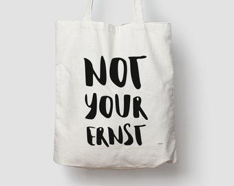 banum cotton bag Ernst - jute bag with saying, shopping bag saying, jute bag gift, Denglish carrier bag, student fabric bag