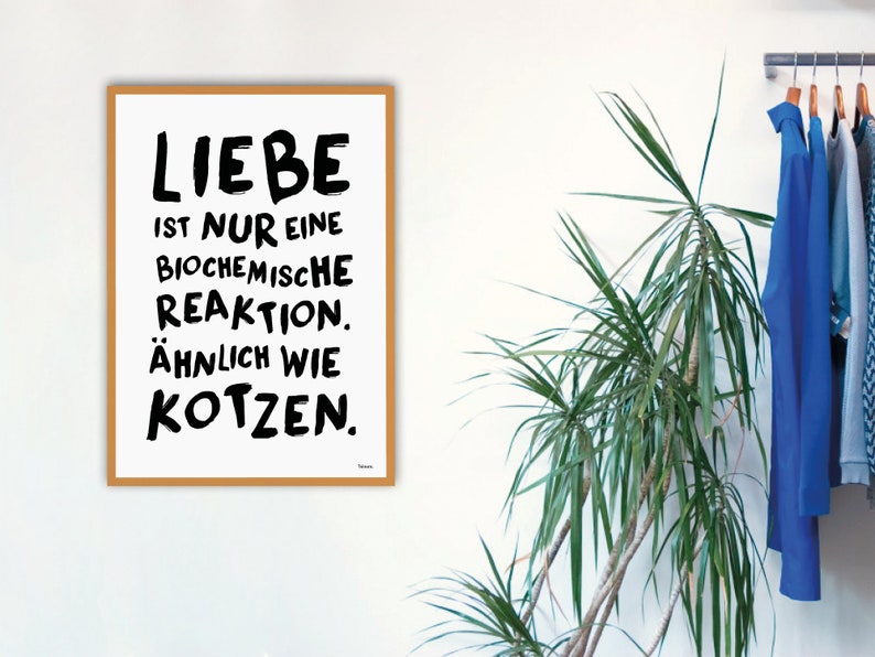 Picture Saying Friendship Family Kotzen \u2014 Poster Print Comic Gift Art Print Typography Love Scandinavian Minimalist
