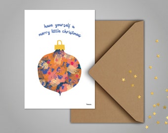 banum postcard Christmas ball N2 - funny postcards, cards Christmas tree ball, cards winter greetings, postcard Christmas tree ball, greeting card A6