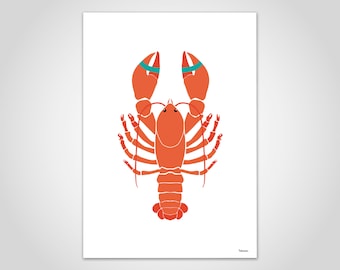 banum Lobster — Poster Lobster, Art Print Kitchen, Picture Lobster Crayfish, Poster Gourmet, Poster Crayfish Seafood, Poster Mediterranean Cuisine,