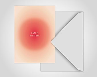 Banum rosa círculo postal — postal vintage, postal de feliz cumpleaños, postal rosa, tarjeta de felicitación sobre A6, tarjeta de cumpleaños felicitaciones
