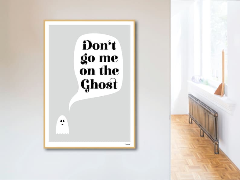 Fun Ghost Poster Ghost — Poster Art Print Poster Scandinavian Art Art Print Typographic ...
