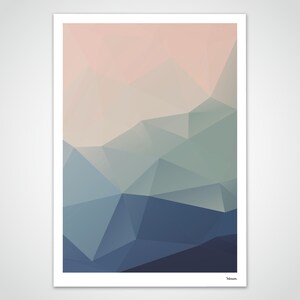 banum Pastel N4 — Poster Low Poly, Art Print Polygon, Picture Geometry, Art Prints Poster Set, Picture Living Room, Poster Christmas Pastel