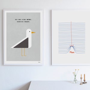 banum seagull N2 Maritime poster, art print Baltic Sea North Sea, poster lake beach, poster vacation seagull, poster Mediterranean, poster poster motivation image 9