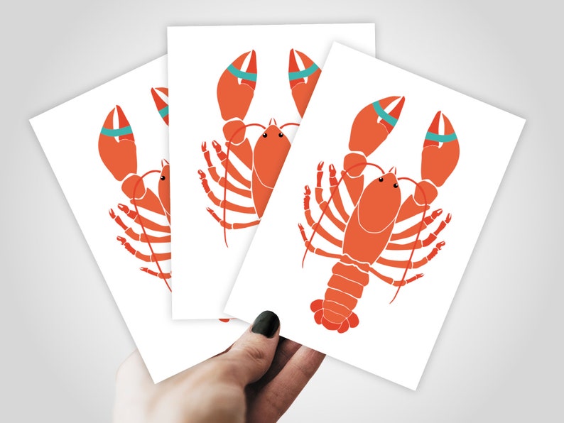 banum carte postale homard cartes postales rigolotes homard, cartes de voeux mer mer, cartes postales maritimes, cartes postales gourmandes homard rouge, carte animaux mer image 2