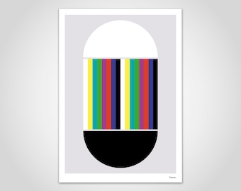 banum Pause N2 — Poster TV Radio Signal, Poster Rainbow, Poster Scandinavian, Poster Black, Poster Pause Motivation, Poster Retro 1990