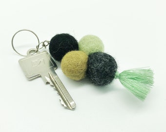 Felt ball N5 / key ring, keychain felt ball, key ring felt, key ring, moving gift Nepal felt, Christmas gift