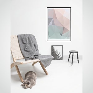Banum Pastel N2 modern posters, abstract art prints, contemporary pastel art, graphic design shape posters, geometric low poly posters image 5
