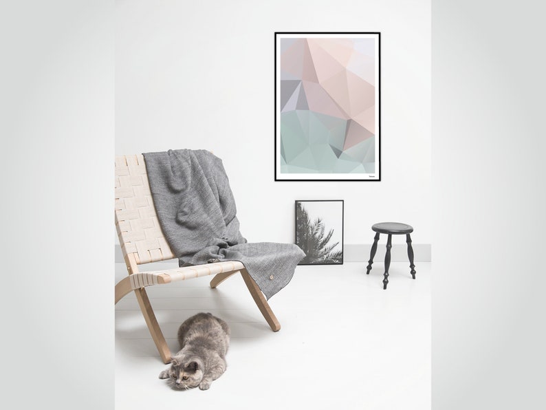 Banum Pastel N2 modern posters, abstract art prints, contemporary pastel art, graphic design shape posters, geometric low poly posters image 5