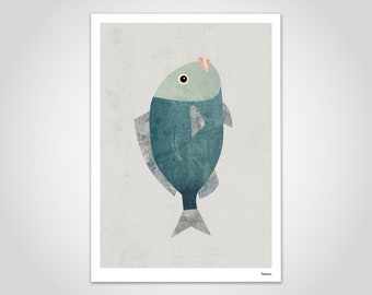 banum fish — poster fish, art print maritime, digital print fish, poster sea fish, poster aquarium, pictures fishing, living room art