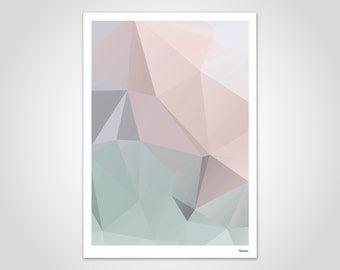 Pastel 2 — Modern Poster, Abstract Art Prints, Contemporary, Art Print, Pastel, Graphic Design, Geometric, Minimalist, Low Poly Picture
