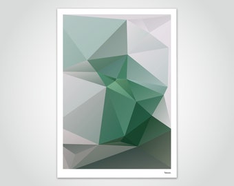 banum Cactus N3 — Poster Low Poly, Pictures Polygram Triangle, Abstract Art Prints, Poster Green Nature, Poster Green Plant, Art Flower Green