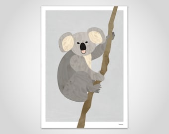 banum Koala — Poster Koala Bear, Art Print Animals Australia, Prints Kangeroo Koala, Gift Children, Illustration Animals, Poster Children's Room
