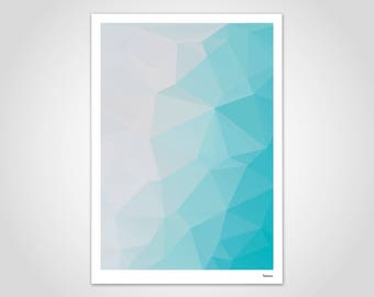 Lagoon 2 — Acquerello Poster Stampe d'arte Immagini Decorazioni Carta scandinava Geometrico Pastello Mare Estate Montagne Immagine geometrica