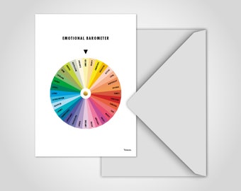 Banum Postcard Barometer — Funny Postcard, Postcard Motivation, Postcard New Year Ziat, Postcard Feelings, Greeting Card Wheel of Fortune Colorful