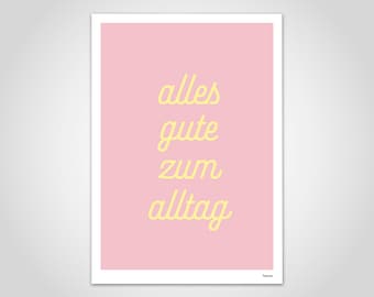 banum everyday life — poster quote, statement poster, funny saying poster, everyday saying poster, typography poster pink, poster motivation office