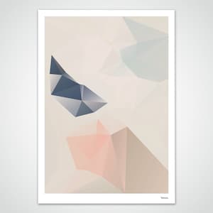banum Pastel N1 — Poster Low Poly, Art Print Polygon, Picture Geometry, Art Prints Poster Set, Picture Living Room, Poster Christmas Pastel