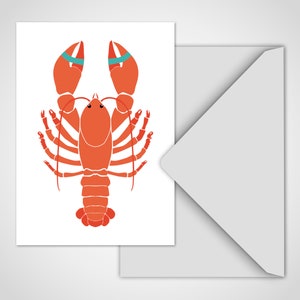 banum postcard lobster funny postcards lobster, greeting cards sea sea, postcards maritime, postcards gourmet lobster red, card animals sea image 1