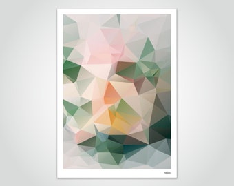 banum Cactus N4 — Poster Low Poly, Pictures Polygram Triangle, Abstract Art Prints, Poster Green Nature Plant, Poster Pastel, Modern Pictures