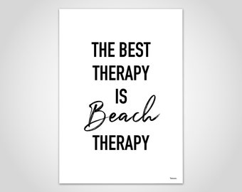 Banum Beach - poster con frase umoristica, poster motivazione per le vacanze, poster spiaggia mare, poster per voi donne, poster con scritta in bianco e nero