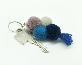 Felt ball N4 / key ring, keychain felt ball, key ring felt, key ring, moving gift Nepal felt, Christmas gift