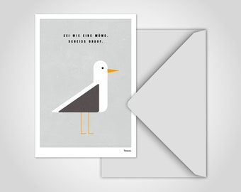 banum postcard seagull N2 — funny postcard seagull, greeting cards seagull, postcard sayings, greeting card quote motivation, postcard New Year's saying