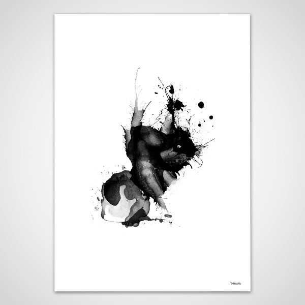 banum inch — affiche minimaliste, impression d'art noir et blanc, image de tache d'encre, art scandinave, affiche d'encre, art de décoration de salon