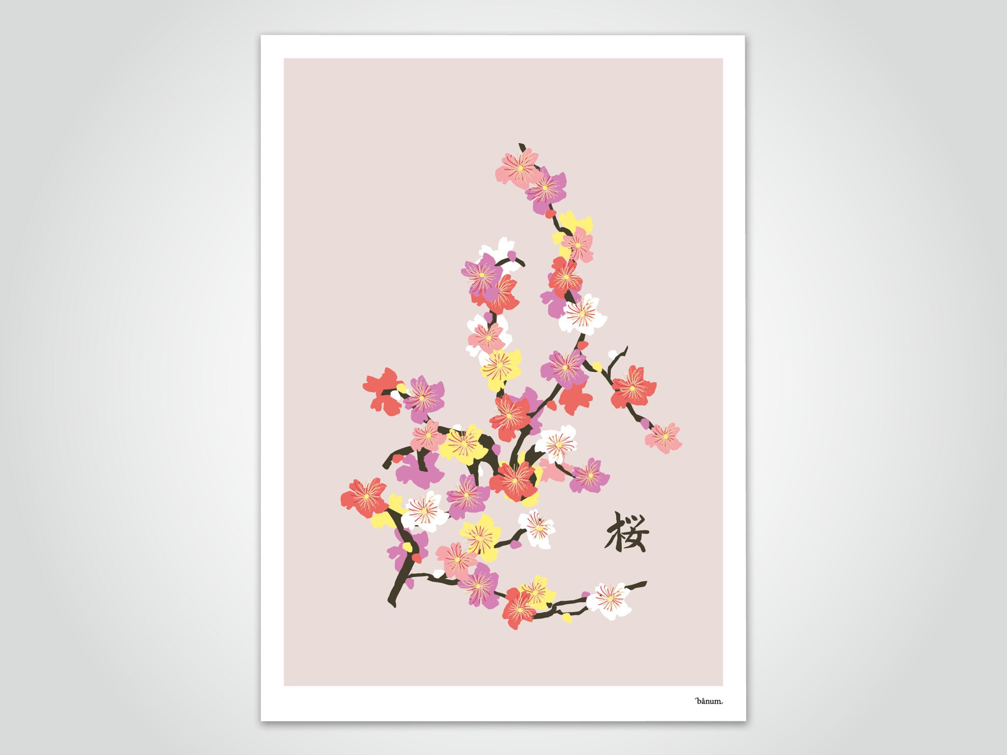Sakura Blossom Sakura Print Blossom Japanese Poster Sakura Tree Decor Japan Print Book Page Print Minimalist Art