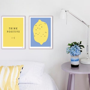 banum Think Positive : Poster Summer, Art Print Smiley, Pictures Smiley Yellow, Poster Typography Yellow, Poster Smiley, Poster Motivation image 5