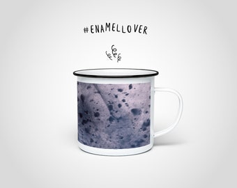 Utopia Enamel Mug — Enamel Mug with Black Rim, Stainless Steel Cup, Coffee Cup, Decot Cup, Stars Galaxy Space Mug, Children's Mug