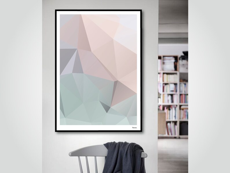 Banum Pastel N2 modern posters, abstract art prints, contemporary pastel art, graphic design shape posters, geometric low poly posters image 4