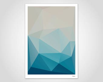 Lagoon 3 — Poster, Immagini, Decor, Scandinavo, Arte, Stampe d'arte, Regali, Illustrazione, Astratto, Geometrico, Mare, Turchese, Estate