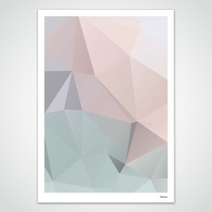 Banum Pastel N2 modern posters, abstract art prints, contemporary pastel art, graphic design shape posters, geometric low poly posters image 1