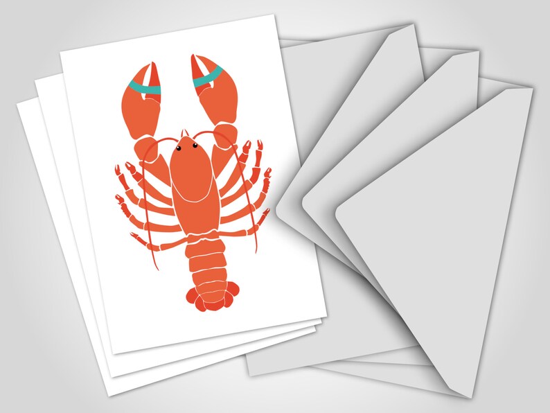 banum carte postale homard cartes postales rigolotes homard, cartes de voeux mer mer, cartes postales maritimes, cartes postales gourmandes homard rouge, carte animaux mer image 5