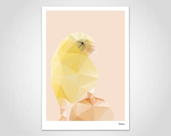 Easter Chicks/Modern posters, abstract art prints, contemporary wall art prints, low poly Polygram, Geo, minimalist, chicken rooster egg Animal