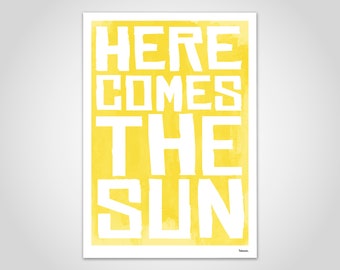 banum Sun — Poster Sonne Sommer, Kunstdruck Urlaub Vibes, Bilder Strand Meer Urlaub, Wanddeko Bild gelb, Poster Typografie, Poster Sonne