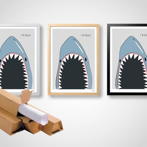 Banum Shark Poster, Art Print, Picture Illustration, Poster Veggie Vegetarian, Poster Kitchen, Poster Dining Room, Poster Maritime Ocean Sea image 8