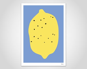 banum Lemon — Yellow Lemon Poster, Lime Art Print, Citrus Poster, Scandinavian Poster, Funny Pictures Children, Bitter Lemon Picture
